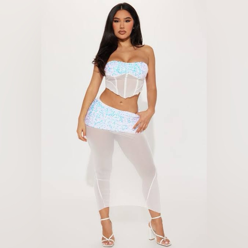 Sequin Sheer Two-Piece Set